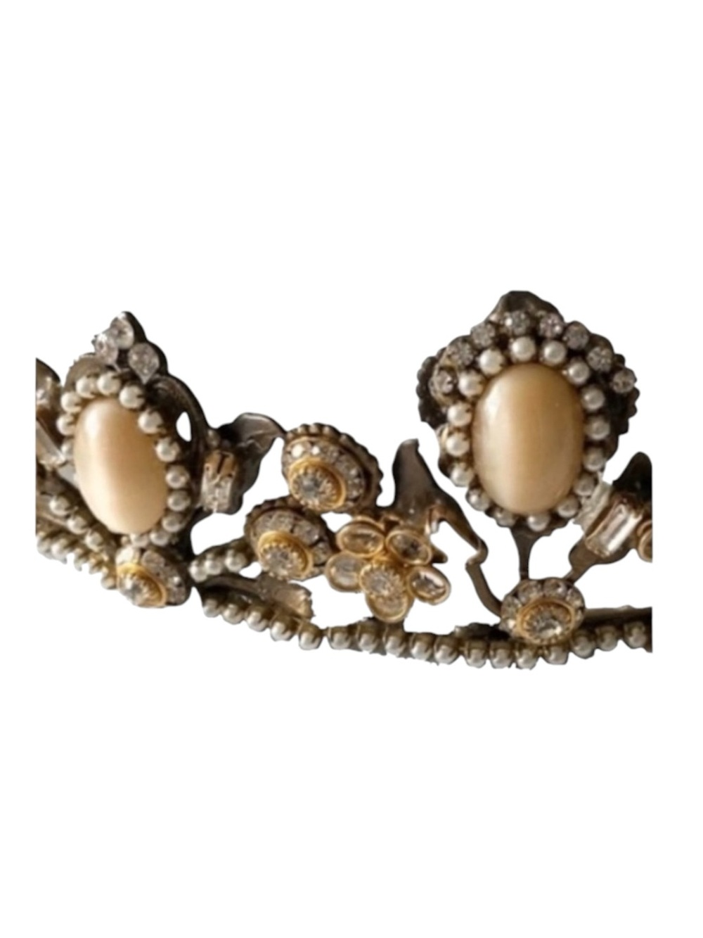 Vintage: Mari Elena ᪥ Moonstone Floral Swarovski Crystal Bridal Tiara ᪥ Luxury - Picture 3 of 16